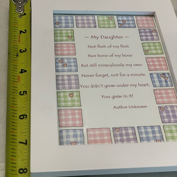 White Frame with Poem “My Daughter” - Picture 6 of 6